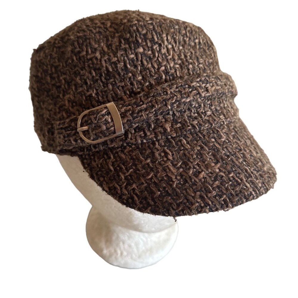 Target Brown Tweed Newsboy Cabbie Hat Cap One Size